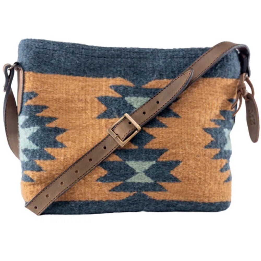 Stylish Brown and Blue Crossbody Bag